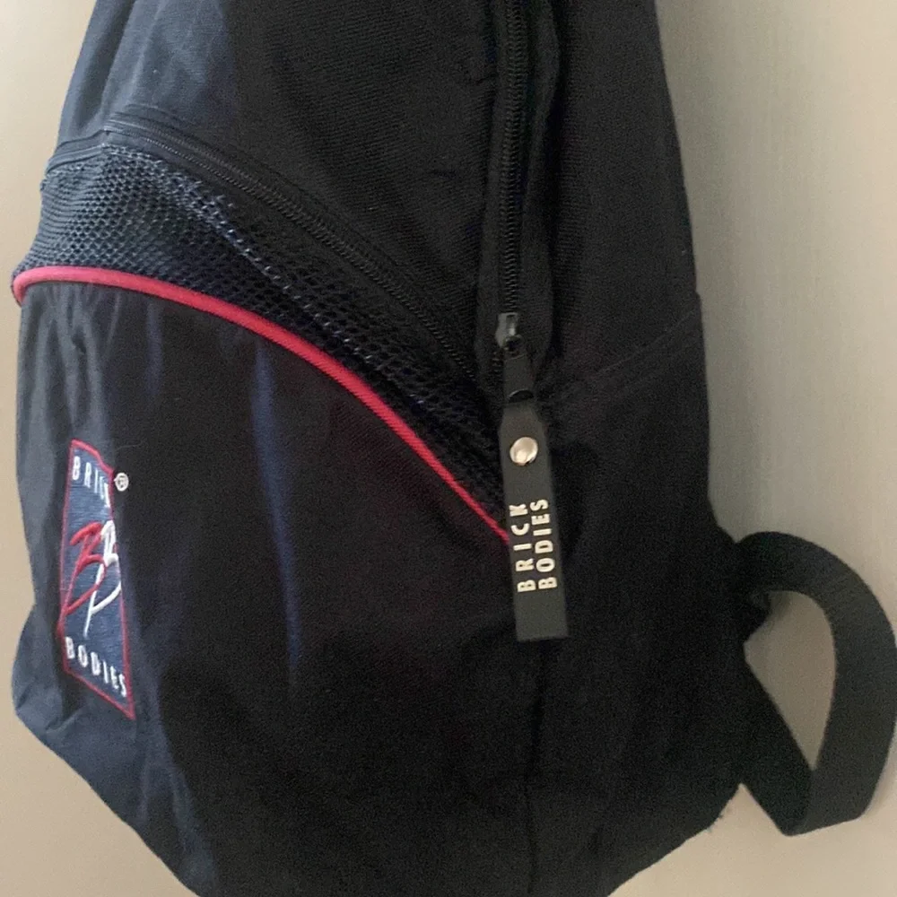 BRICK BODIES Backpack Gym Bag Black Red EUC $25